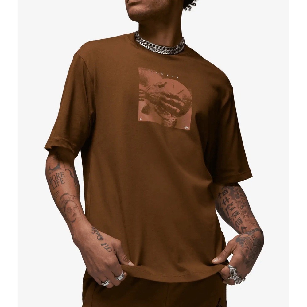 Air Jordan Essentials Statement 85 Brown T Shirt‎ Graphic Print Mens Size Medium